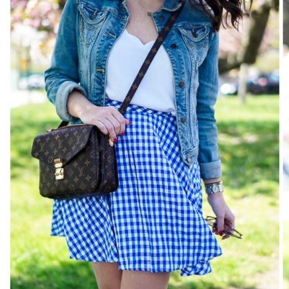 J. Crew Gingham Mini/Circle Skirt - Picture 1 of 5